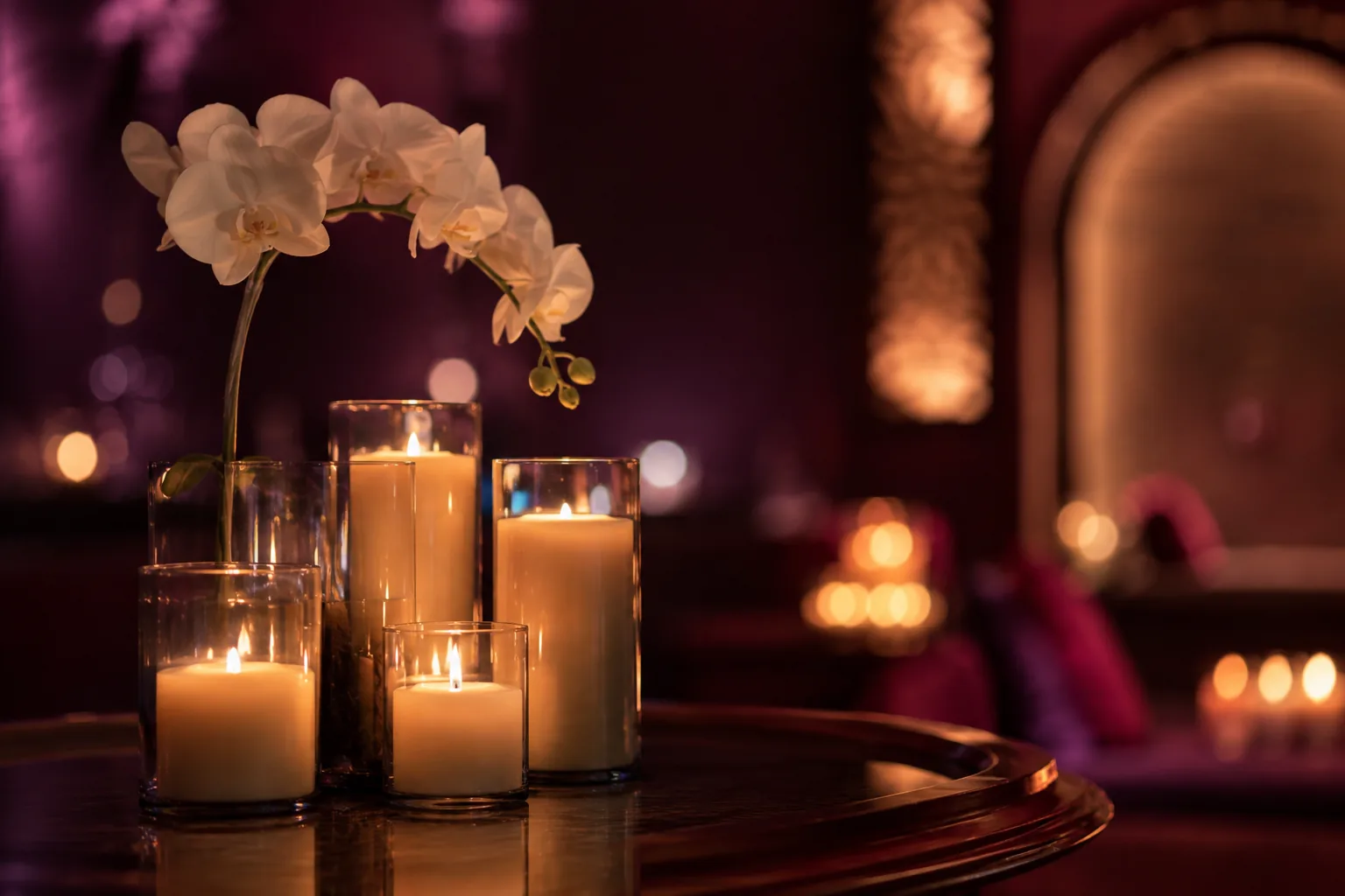 Mum ve orkide düzeni — Lila Spa, Beylikdüzü misafirlerine hizmet veren salon